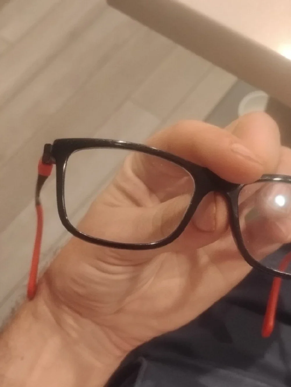 Ray-Ban Kids Black Frames with Malable Red Temple Tips
